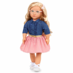 OUR GENERATION Nukk Emily teksas&auml;rgis ja roosa seelikus 46 cm
