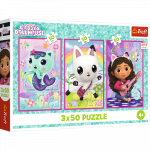 TREFL GABBY&acute;S DOLLHOUSE puslede komplekt Tutvu Gabbyga, 3x50 osa