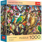 TREFL Pusle ja plakat Linnud vitraažil, 1000 osa