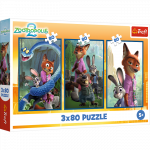 TREFL DISNEY puslede komplekt Zootropolis, 3x80 osa