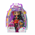 BARBIE Extra Mini nukk puna-mustakirjude juustega