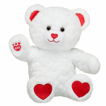 BUILD-A-BEAR pehme m&auml;nguasi valge s&uuml;damekestega karu, 30 cm
