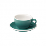Cappuccino-tass koos alustassiga Loveramics Egg Teal, 200 ml