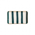 Homla TORRIT Green Stripes taldrik, 19 x 12 cm