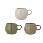 Bloomingville Green Stoneware Addison 3 kruusi komplekt, 500 ml