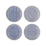 Bloomingville Blue Stoneware Karine 4 taldriku komplekt, 20 cm