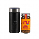 CHiATO milkPLAY piimavahustaja ja Little&rsquo;s Decaf Creamy Caramel lahustuva kohvi komplekt