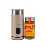 CHiATO milkPLAY piimavahustaja ja Little&rsquo;s Decaf Creamy Caramel lahustuva kohvi komplekt