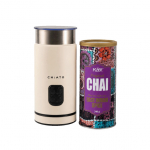 CHiATO milkPLAY piimavahustaja ja KAV America East Indian Spice chai latte segu komplekt