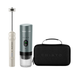 CHiATO nanoPLAY piimavahustaja ja brewPLAY Smart Traveller kaasaskantava espressomasina komplekt &ndash; kreemjas ja hall