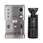 SORSO Espresso espressomasin - h&otilde;bedane + SORSO Peppe Brew & Espresso by Eureka elektriline kohviveski - must