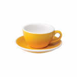 Cappuccino-tass koos alustassiga Loveramics Egg Yellow, 200 ml