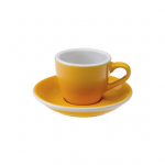 Espress-tass alustassiga Loveramics Egg Yellow, 80 ml