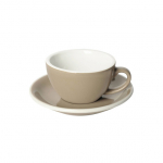 Cappuccino-tass koos alustassiga Loveramics Egg Taupe, 200 ml