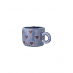 Bloomingville Mini Blue Stoneware Hearts Nini tass, 100 ml