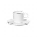 Taldrikuga espressotass Asa Selection Oco Ligne Noire, 80 ml