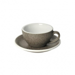 Cappuccino-tass koos alustassiga Loveramics Egg Granite, 200 ml