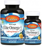 Elite Omega-3 Gems, 1600 mg natūralios citrinos skonio - 90 + 30 mink&scaron;tųjų kapsulių