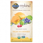 Mykind Organics Vegan D3 Chewable, 2000 IU (Raspberry-Lemon) - 30 vegan chewable tabs