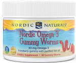 Nordic Omega-3 Gummy Worms, 63mg Strawberry - 30 gummy worms