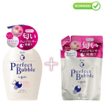 Shiseido Perfect Bubble pikaajalise deodoreeriva toimega h&uuml;aluroonhappega du&scaron;igeel 500ml + t&auml;itepakend 350ml