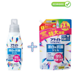 Lion Bright Strong Antibakteriaalse toimega valgendav hapnikugeel raskesti eemaldatavale plekkidele 510ml + t&auml;itepakend 1200ml