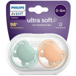 Philips Avent SCF091/03 Silikoonist lutt lastele vanuses 0 kuni 6 kuud, 2 tk