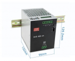 960W &uuml;he v&auml;ljundiga DIN r&ouml;&ouml;pmel toiteallikas 24V 40A, MEAN WELL