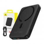 LiPo Powerbank 10000mAh 20W traadita laadimine 15W USB-C Magsafe &uuml;hilduv Mini Air must BASEUS