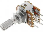 Potentsiomeeter 100K stereo lineaarne, metallist, RoHS