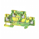 PE terminal, PUSH IN, 2.5 mm&sup2;, 800 V, Number of connections: 4, Number of levels: 2, Green/yellow Weidmuller