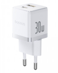 Seina kiirlaadija Palm 30W USB + USB-C QC3.0 PD3.0, valge