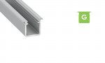 S&uuml;vistatav alumiiniumprofiil LED ribale, s&uuml;gav, G, 17x18, 2.02m, 10-0074-20, LUMINES