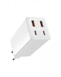 Seina kiirlaadija GaN6 Pro 100W 2xUSB-A + 2xUSB-C QC PD koos USB-C kaabliga 1m, valge
