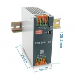 DIN Rail toiteallikad 240W 3-faasiline 320-600Vac 48V 5A hoobiga juhitav terminal