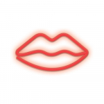 Neoon LED -valgusti HUULED, punane, 5V USB/3xAA