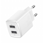 Seinalaadija 10,5W 2xUSB 2,1A, valge