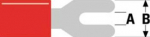Kahvli klemm 4,3 mm punane 0,5&ndash;1,5 mm&sup2; (ST-012) RoHS