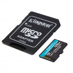 M&auml;lukaart micro SD 128GB Class 10 UHS-1 U3 A2 V30 koos SD adapteriga, CANVAS Go! Plus