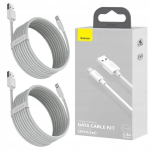 Kaabel USB A &ndash; IP Lightning 2,4 A Power Delivery 1,5 m, valge (2 tk)