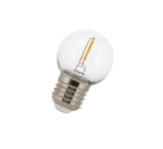 LED lamp E27 230V G45 1W, FILAMENT soe valge 2700K, 50lm, plastik, THORGEON