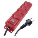 Voolupikendusjuhe 3m, 3x1,5 mm&sup2; 4 pesa + l&uuml;liti, kummi kaabel, IP44 EMOS