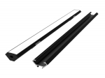 LED-profiilide komplekt, 2m, nurgas, must, opaalkattega, hoidikud ja kaaned