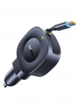 Autolaadija 12-24V 45W USB-C PD koos sisset&otilde;mmatava 0,8m USB-C kaabliga PrimeTrip VR2, must