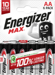 Leelispatarei LR6 (AA) 1.5V E91 2900mAh MAX Energizer 6tk blisteris
