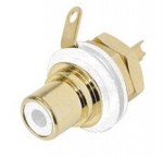 Pistik RCA valge, varjestatud, paneeliliitmik, NEUTRIK-REAN