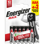 Leelispatarei LR03 (AAA) E92 1.5V 1200mAh MAX Energizer 4+2tk blisteris
