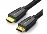 Kaabel HDMI-HDMI 15m (HDMI 1.4 4K@30Hz) must nailonpunutisega HD118 koos suunava IC UGREENiga
