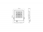 LED prožektor FLUX, 230Vac, 50W, 7000lm, 140lm/W, CCT 3000K 4000K 5000, IP66, 120&deg;