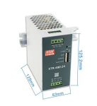 480W three phase industrial DIN rail power supply 48V 10A with PFC, MEAN WELL
